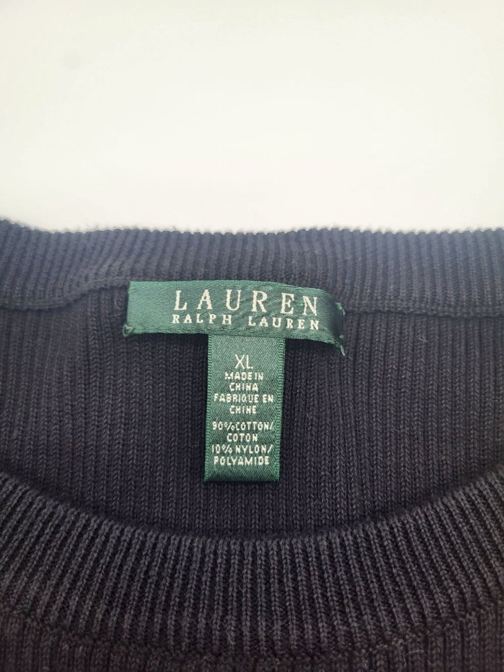 Lauren Ralph Lauren Womens XL Colorblock Black Red Sweater Gold Buttons Ribbed - Picture 5 of 7